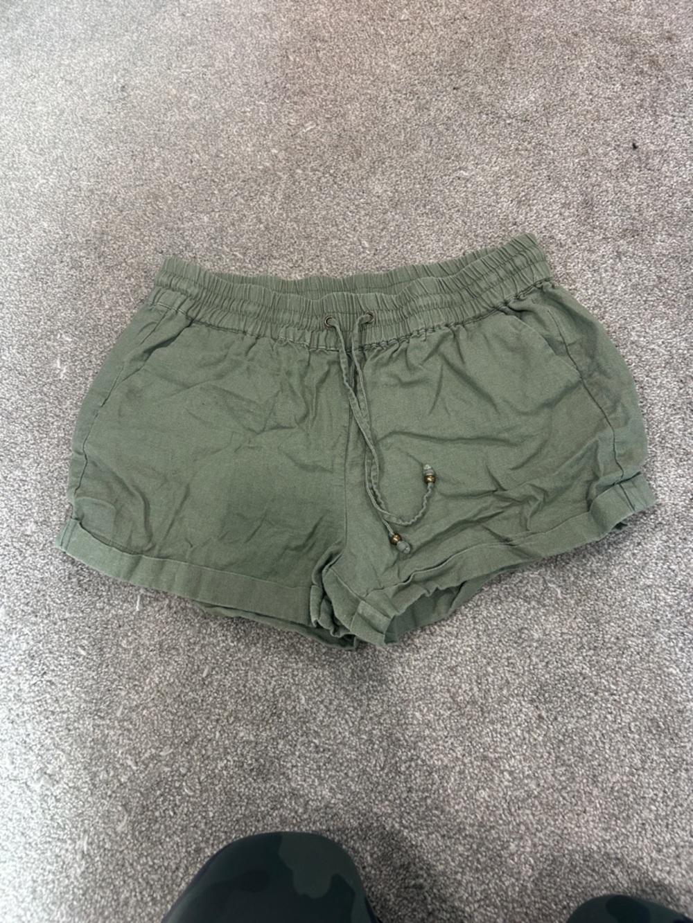 Love Tree Olive Green Cargo Lounge Shorts
